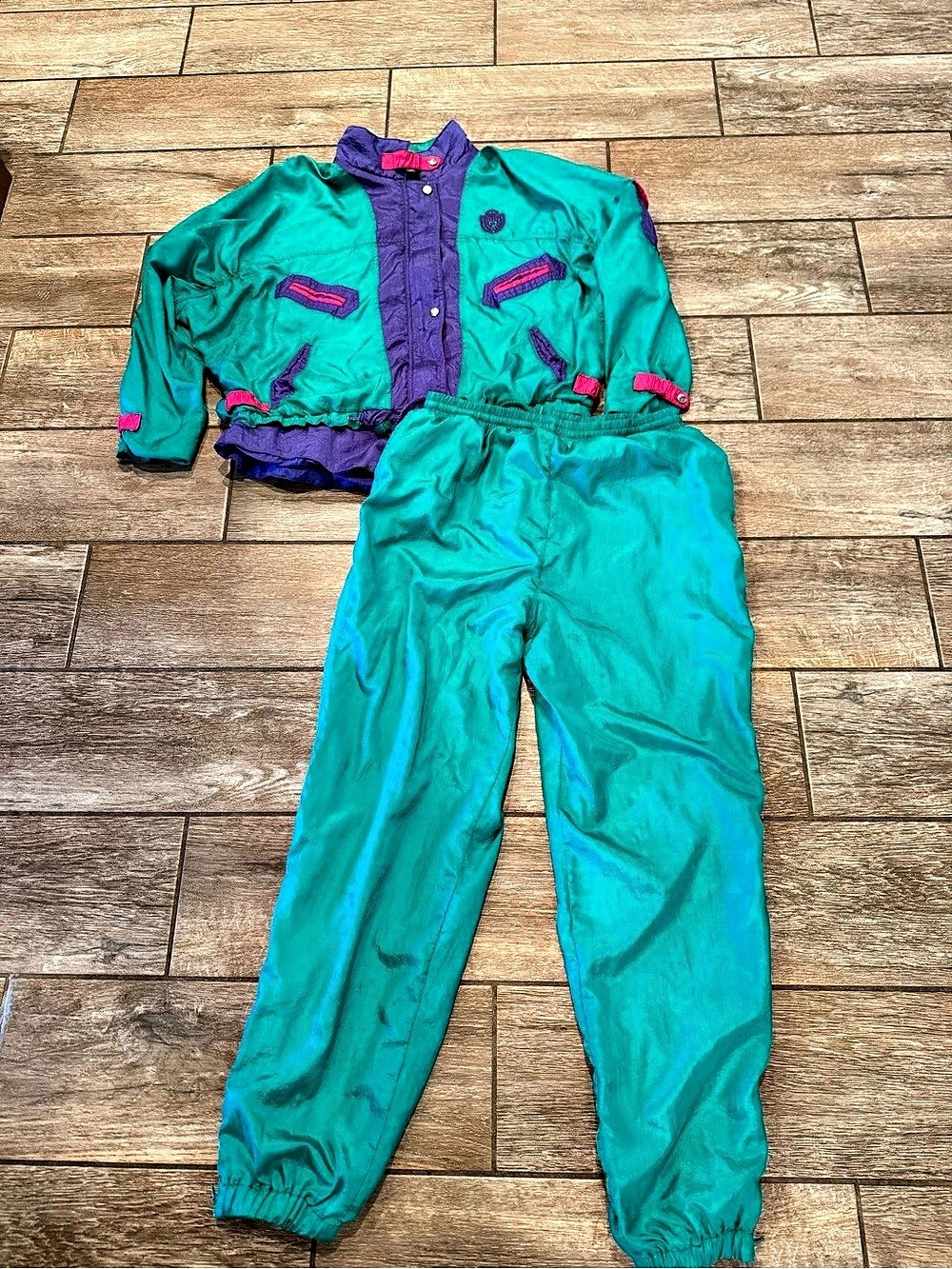 Awesome Vintage Pierre Cardin 1980s / 1990s Colorblock Nylon Tracksuit Set